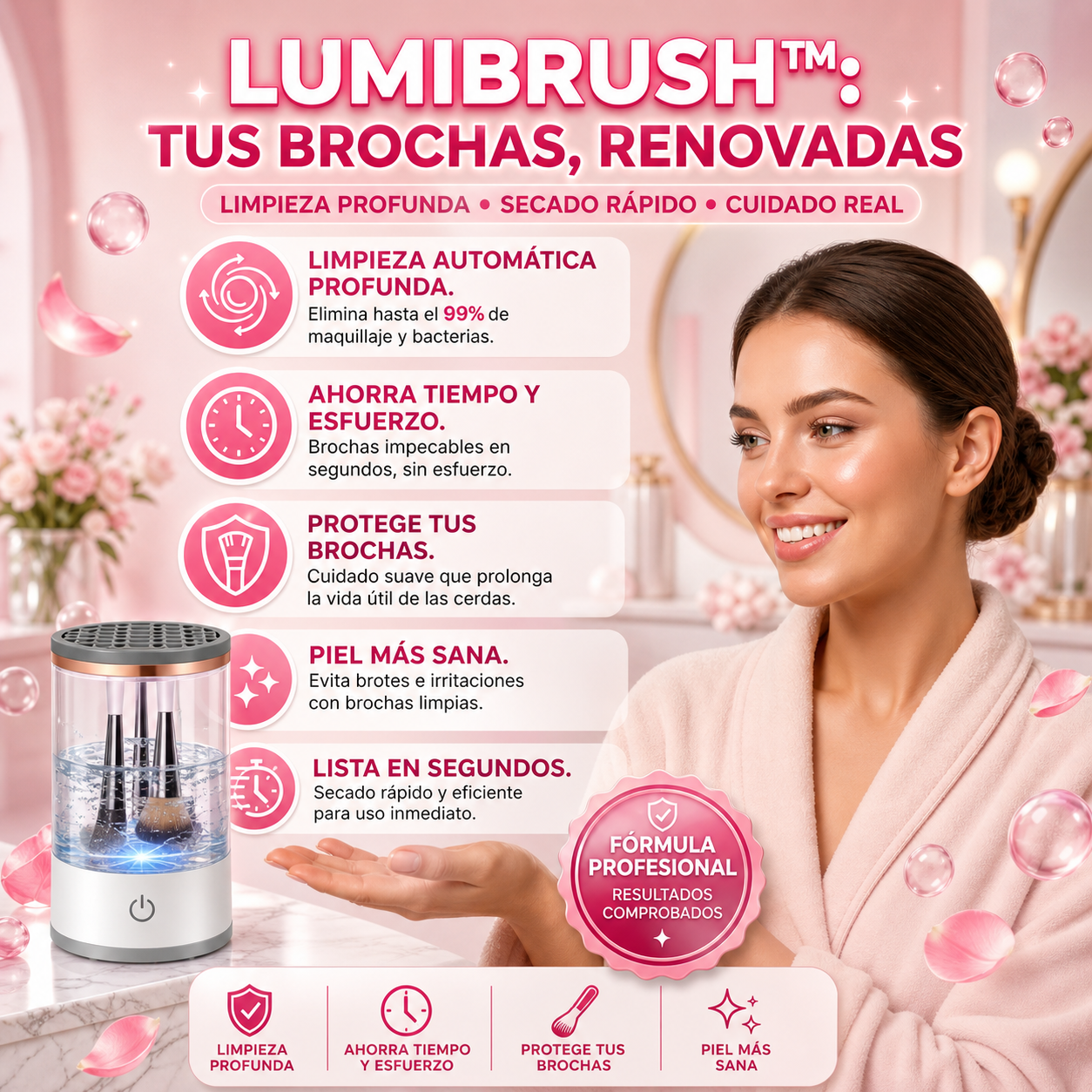 LumiBrush™ - Limpiador Electrico De Brochas Sin Esfuerzo