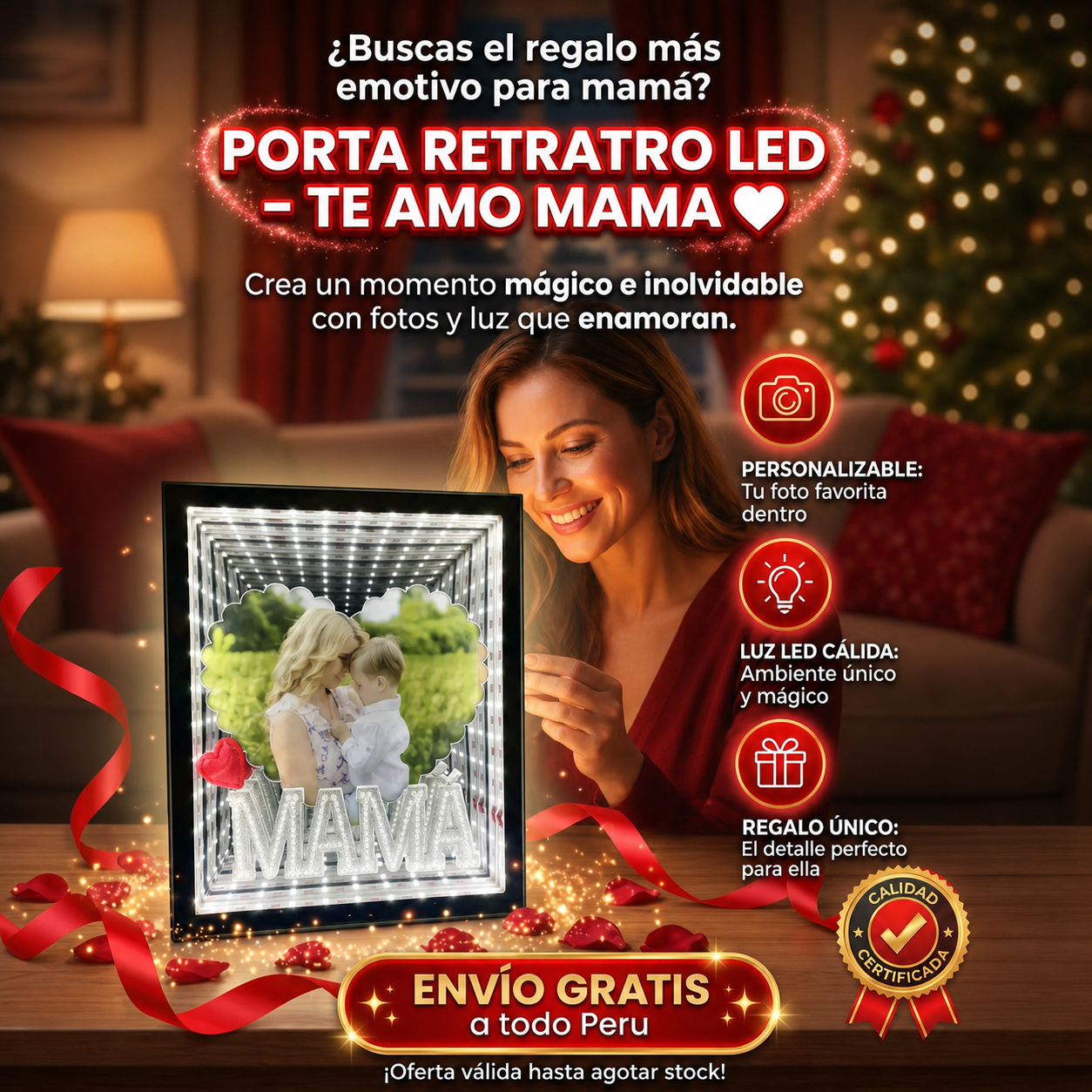 ESPEJO PORTA RETRATO LED REGALO ESPECIAL PARA EL DIA DE LA MADRE ❤️