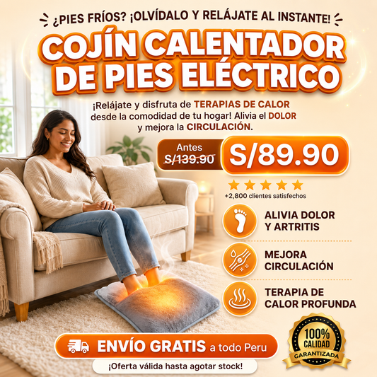 Cojín calentador de pies eléctrico
