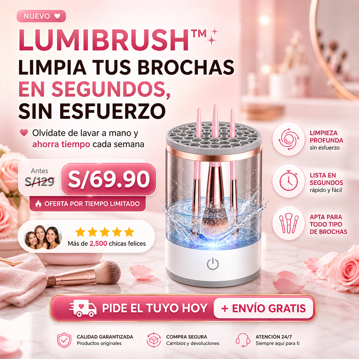 LumiBrush™ - Limpiador Electrico De Brochas Sin Esfuerzo